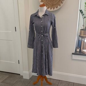 ❣️❣️Navy Striped Long Sleeve Dress